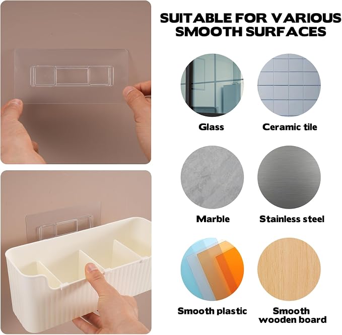 Rainmae 2 Pack Kitchen Cabinet Door Organizer, Lid Organizer Inside Cabinet Wall Mounted Plastic Storage Box Under Sink Door Organizer Lunchbox Lid Container for Kitchen Bathroom Organization