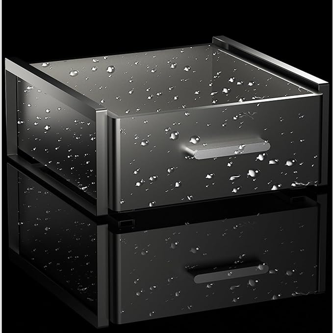 No Drill Pull Out Cabinet Organizer, 4 Pack Slide Out Drawer with Nano Film Fixed, Heavy Duty Sliding Pantry Storage Drawer-Gray-40x41x17.2cm