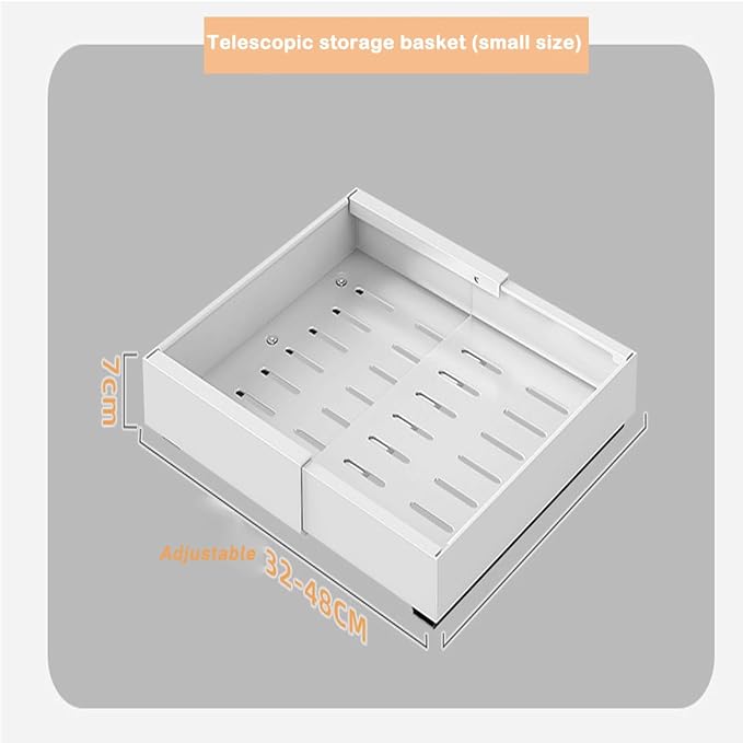 Expandable Drawer Orga PullOut Kitchen Storage Solution Adjustable No Drill Design for Cabinets ng Drawer System,32-48cm X 42cm X 7cm-1PCS,32-48cm X 42cm X 7cm-1PCS