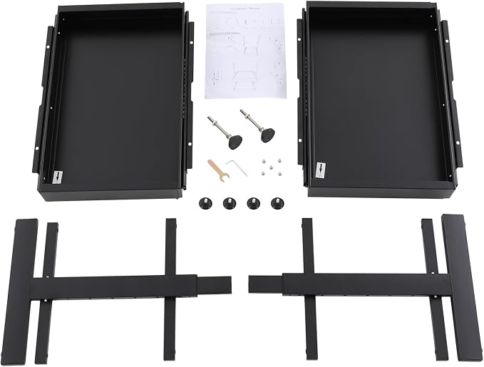 Pull Out Cabinet Organizer, Expandable Slide Out Shelves for Kitchen Cabinet (W 16"-24", H 18.5"-35.4"), No Drill 2-Tier Rolling Drawers, Slide Out Storage Rack for Pantry, Under Sink (Black)