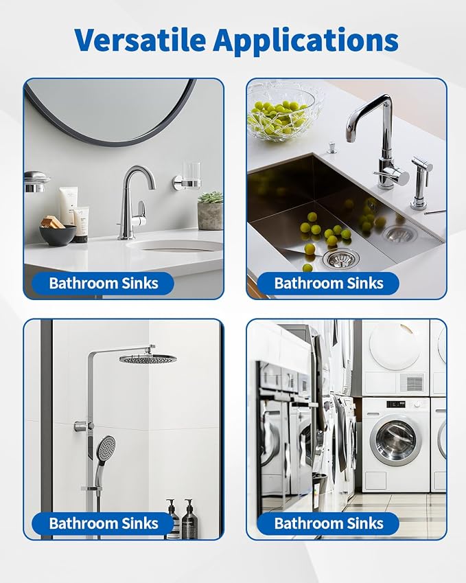 3/8" Manual Mixing Valve Hot Cold Water Temperature, Brass Water Mixing Valve with 2 Braided Faucet Connector, for Home and Bathroom Below Deck to Adjust Water Temperature