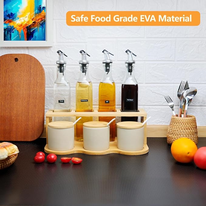Shelf Liners 20 inch x 20 ft Shelf Liners for Kitchen cabinets nonstick Lining Drawer Mats EVA Protector for Cupboard (Translucent Black,20 inch x 20 ft)