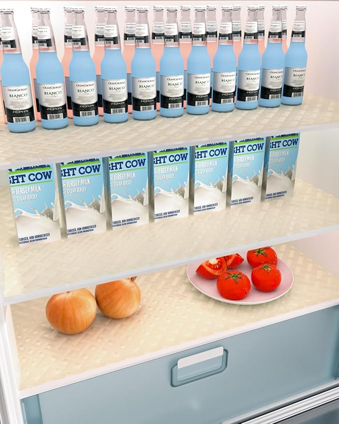 Shelf and Drawer Liner for Kitchen Cabinet, Non-Adhesive 18in x 120in Waterproof Contact Paper Refrigerator Liners Thickened Durable EVA Material Non Slip Mat for Dresser Cupboard Pantry Protector