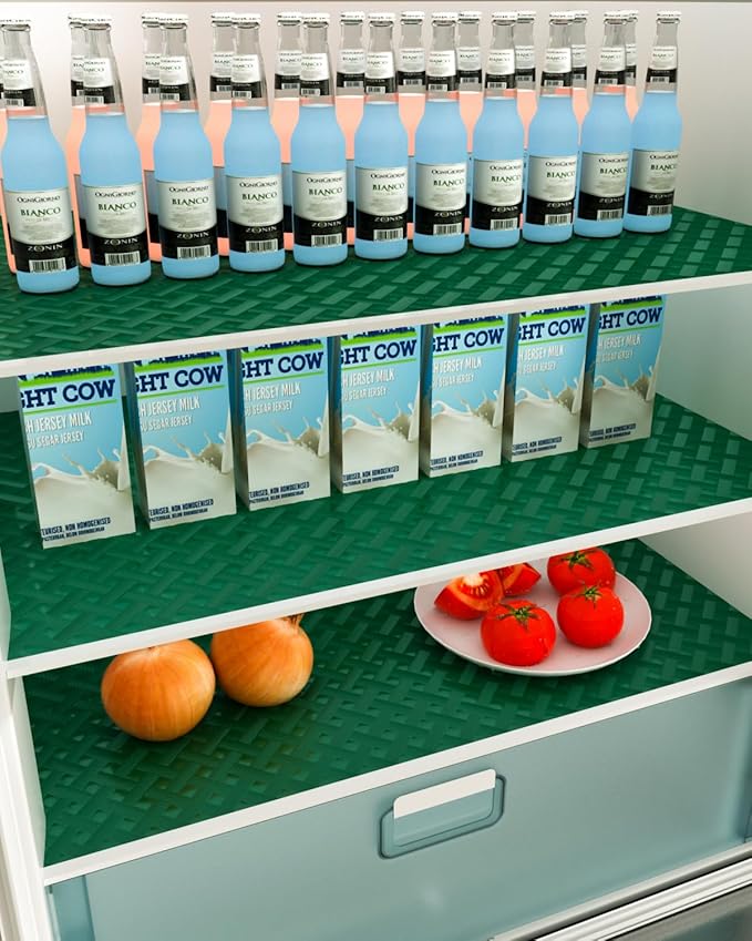 Shelf and Drawer Liner for Kitchen Cabinet, Non-Adhesive 18in x 360in Waterproof Contact Paper Refrigerator Liners Thickened Durable EVA Material Non Slip Mat for Dresser Cupboard Pantry Protector