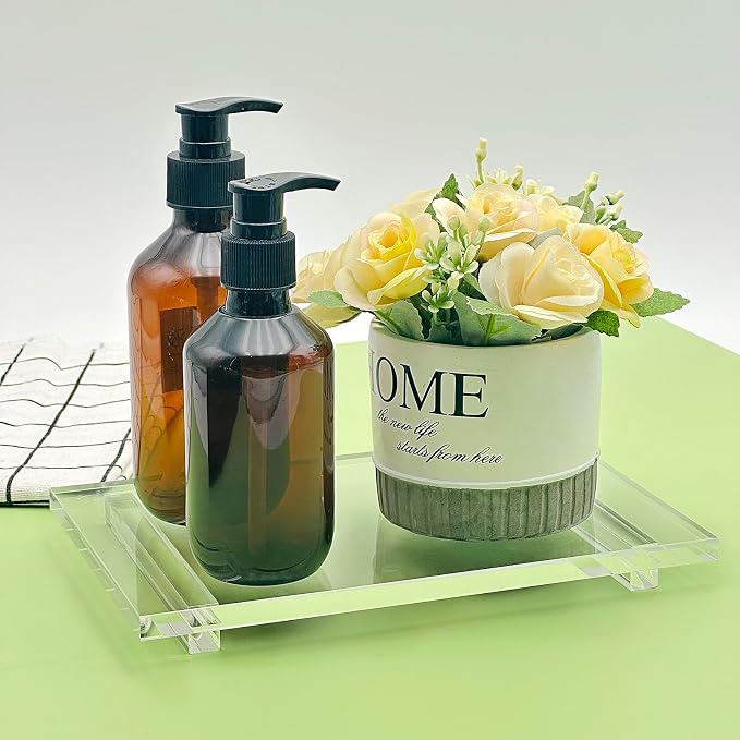 Acrylic Soap Pedestal Stand Sink Tray Riser for Kitchen Bathroom, Clear