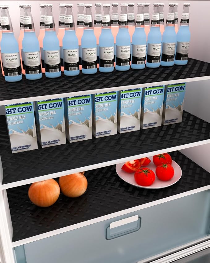 Shelf and Drawer Liner for Kitchen Cabinet, Non-Adhesive 12in x 120in Waterproof Contact Paper Refrigerator Liners Thickened Durable EVA Material Non Slip Mat for Dresser Cupboard Pantry Protector