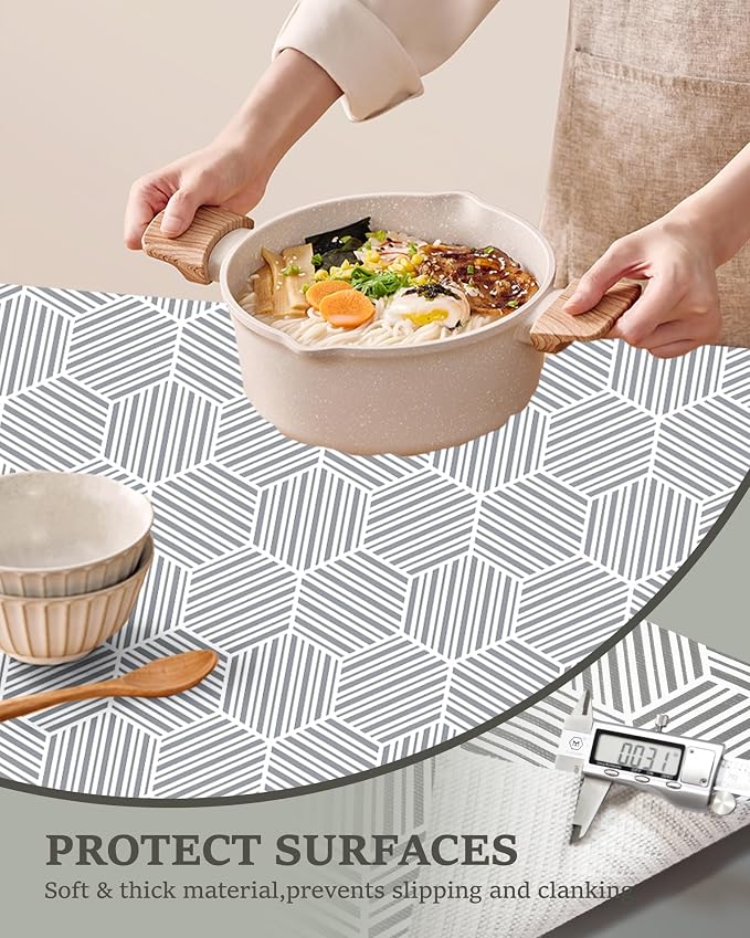 Shelf Liner for Kitchen Cabinet 11.8In x 30FT, Non-Adhesive Cabinet Liners Slip Resistant Thickened Drawer Liner, Strong Grip Waterproof Shelf Paper Protect Cupboard, Dresser, Bathroom Drawers, Gray