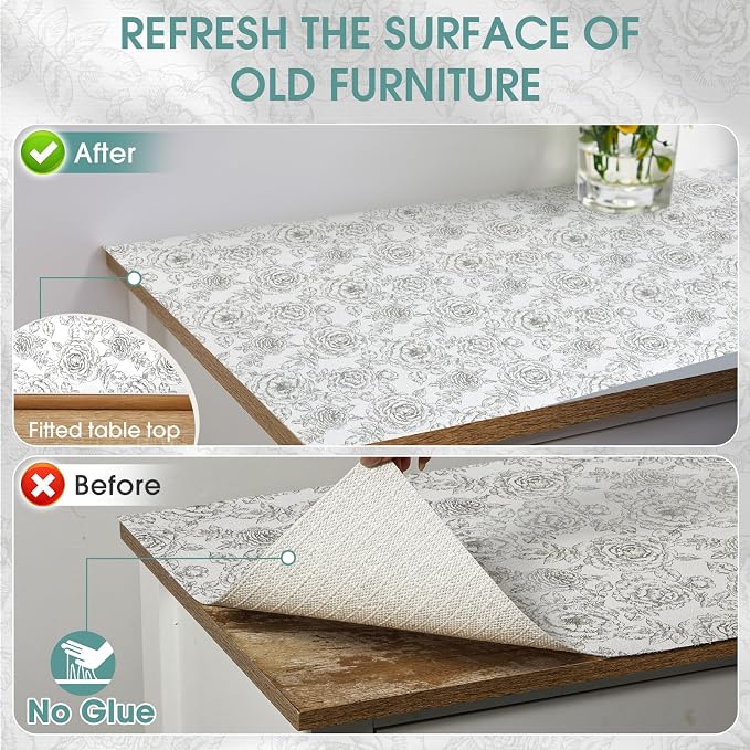Drawer and Shelf Liner, Non-Slip Kitchen Cabinet Liners Non-Adhesive Thick Strong Grip Waterproof Washable Mats Protect Dresser Shelves Cupboard Bathroom Cabinets, Rose, 24 in X 30 FT