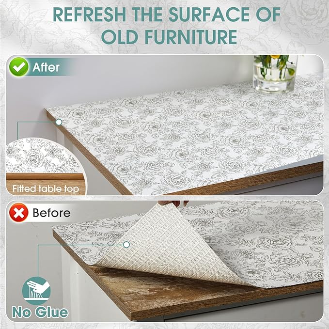 Drawer and Shelf Liner, Non-Slip Kitchen Cabinet Liners Non-Adhesive Thick Strong Grip Waterproof Washable Mats Protect Dresser Shelves Cupboard Bathroom Cabinets, Rose, 12 in X 10 FT