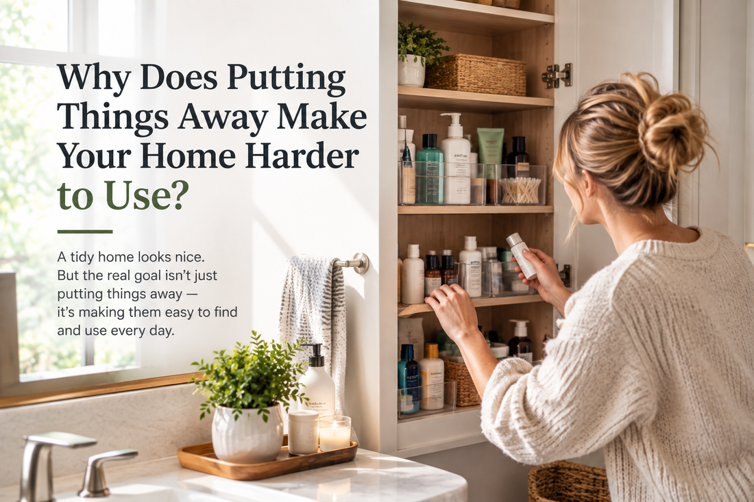 Organized bathroom storage designed for easy everyday access