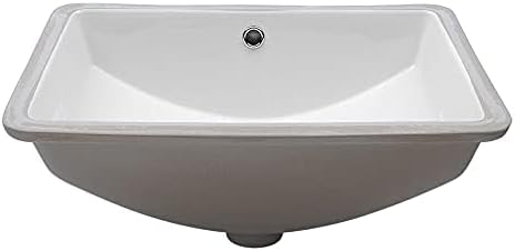 Mocoloo Undermount Bathroom Sink 20 x 15 Rectangle Porcelain White Ceramic Bathroom Sink 7 1/2 Inch Deep with Overflow Drain Lavatory Vanity Sink Under Mounted the Counter