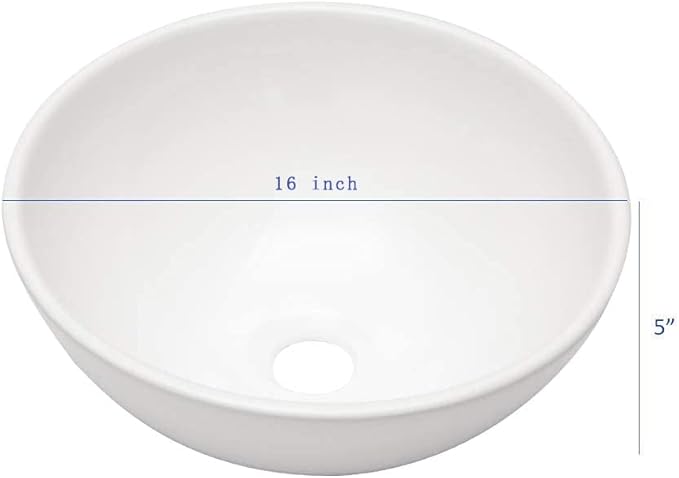 Mocoloo Vessel Sink 16'' x 16'' Bathroom Sink Countertop Small Ceramic Bathroom Sinks White Porcelain Vanity Bowl Above Counter Art Basin