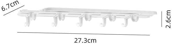 Under Cabinet Hanging Rack White Pull-Out Storage Organizer for Kitchen Mugs Towels Utensils Wardrobe No Drill Installation Space Saving 27cm