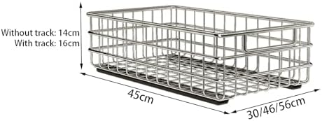 2 Pack Stainless Steel Pull Out Cabinet Organizer - No Drilling, Adhesive Mount, Silent Full Extension Slides for Kitchen, Pantry, and Bathroom Storage Solutions