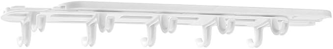 Under Cabinet Hanging Rack White Pull-Out Storage Organizer for Kitchen Mugs Towels Utensils Wardrobe No Drill Installation Space Saving 27cm