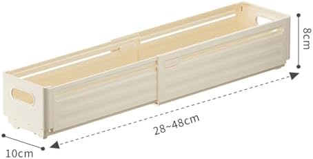 Extendable Pull-Out Cabinet Organizer, Depth Adjustable 28-48cm/11-19, Stackable Retractable Foldable Plastic Storage Bins, No Drilling, Perfect for Kitchen & Bathroom Pantry