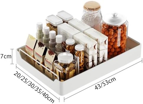 2 Pack No Drill Pull Out Cabinet Organizer with Adhesive Film, Under Sink Storage Solution for Bathroom & Kitchen, Space-Saving Home Organization System