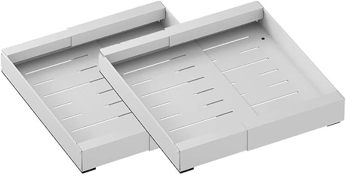 2-Pack Under Sink Organizer - Expandable Pull-Out Sliding Drawers for Bathroom & Kitchen, Adjustable Length Multi-Purpose Roll-Out Shelf for Efficient Storage Solutions