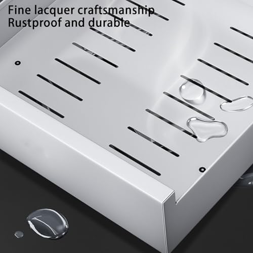 2 Pack Metal Pull Out Cabinet Organizer - Smooth Sliding Track, Removable Design for Easy Cleaning - No Drill Adhesive Slide Out Storage for Kitchen, Pantry, Bathroom Cabinets