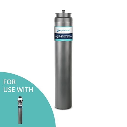 Aquasana Under Sink Water Filter Replacement | Reduces 99% of 78 Contaminants Including Chlorine & Lead from Tap Water | Under Sink Filtration | Claryum Direct Connect | AQ-MF-1-R