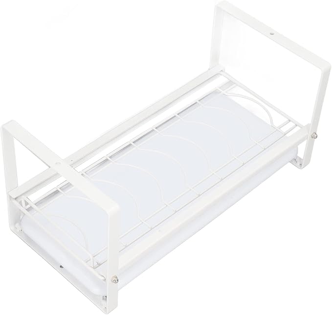 Kitchen Cabinet Storage Shelf Rack Durable Organization for Home (White)