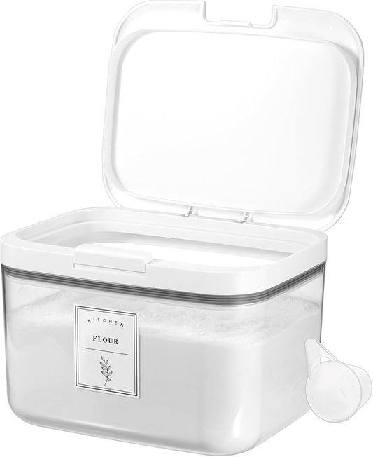 Kokone Flour Storage Container Airtight Rice Container for Kitchen Plastic Rice Dispenser with Lid & Cup Practical Food Storage Container for Grain Sugar Oatmeal Laundry Pods Dishwasher Pods