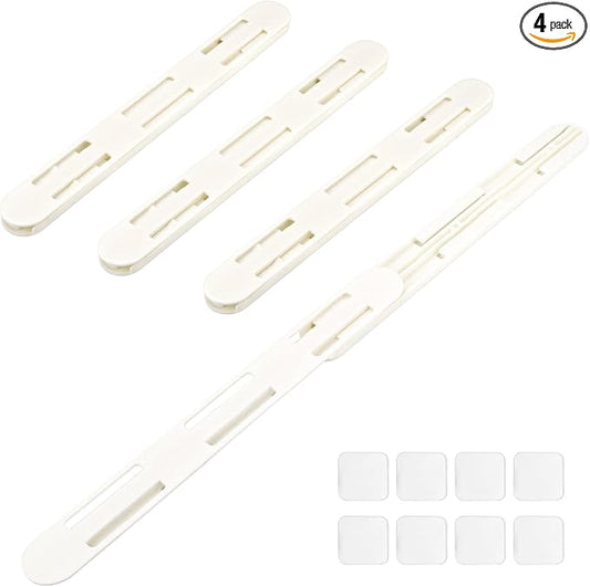 LELE LIFE Adhesive Pull Out Cabinet Drawer Sliders, Drawer Bin Organizer Sliding Rails Guides, No Drill DIY Basket Slides Bottom Mount for Shelf (4 Pack)