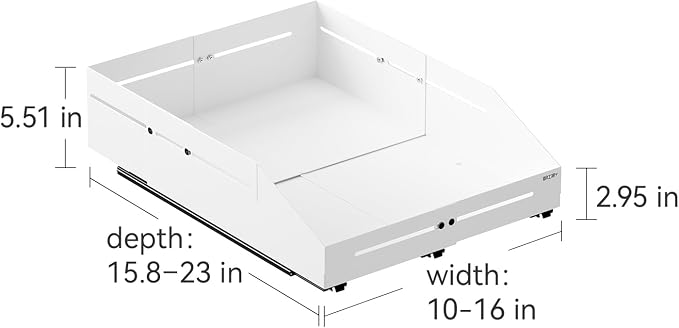 Cabinet Organizer - Zero-Drill Installation, 4-Way Expansion, Modern Design for Kitchen & Pantry Depth (15.8"-23") & Width (10"-16")