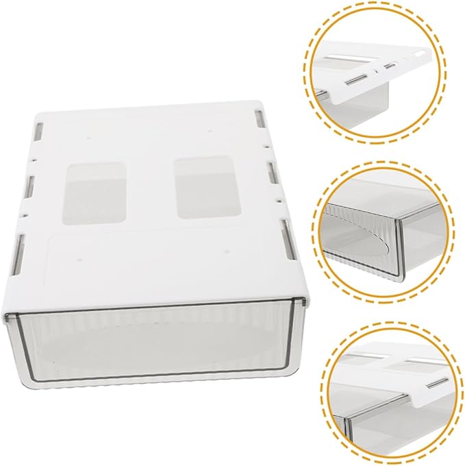 Uonlytech Desk Drawer Organizer Adhesive Storage Box for Stationery Tools More Practical Desk Attachment for Easy Access and Space Saving No Tools Required