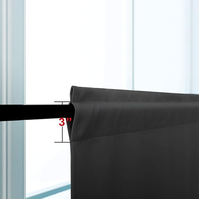 KOUFALL 30 Inch Long Curtains for Small Windows Blackout Thermal Insulating Short Window Curtain for Bathroom Bedroom Wide 18 x 30 Length