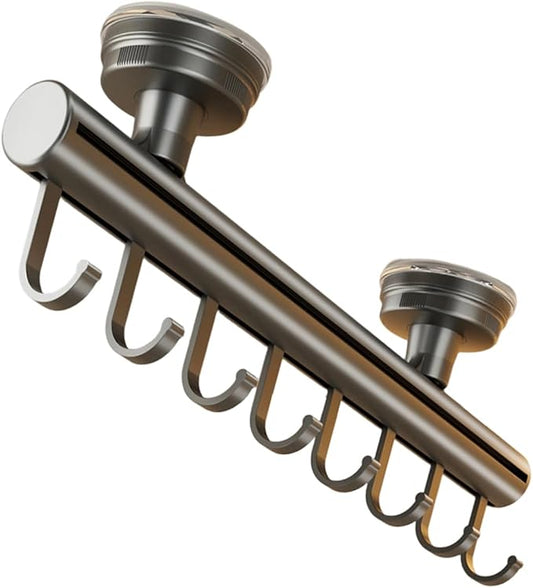 Suction Cup Mounted Drillless Pull Out Clothing Hanger for Home Wardrobes Storage Organizers Space Saving Design