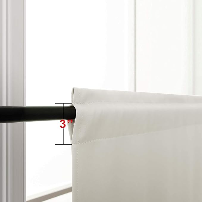 KOUFALL 20 Inch Cream Colored Small Window Curtains, Light Blocking Thermal Mini Curtains for Kitchen RV, 24" W x 20" L