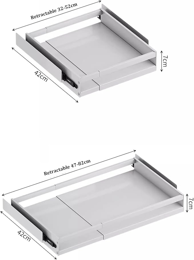 Pull Out Kitchen Storage,Roll out Storage Shelf Storage for Pantry,Extendable Drawer For Kitchen Storage,No Need Drill and Nailing,for Kitchen, Living Room, Home. ( Color : Black , Size : TWO_47*42*7C