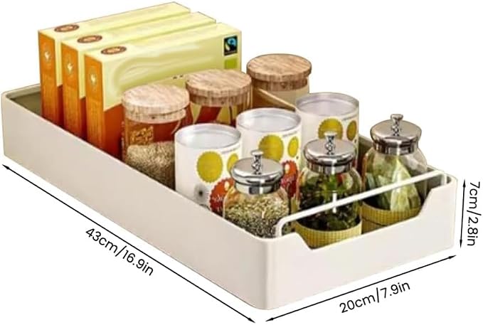 Pull Out Cabinet Organizer Slide Out Pantry Shelves With Nylon Adhesive Heavy Duty Sliding Drawer Pantry Shelf for Living Room Kitchen Bathroom Drawer Storage Box