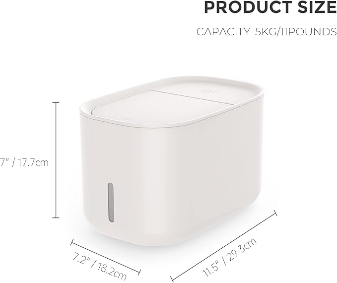 Zuutii Rice Storage Container, Dry Food Storage Bin, Pet Dog Cat Food Dispenser, 6.9Qt Large Storage Bin with Lid & Measuring Cup, Airtight Silicone Sealed & Moisture Proof, for Grain Cereal Soybean