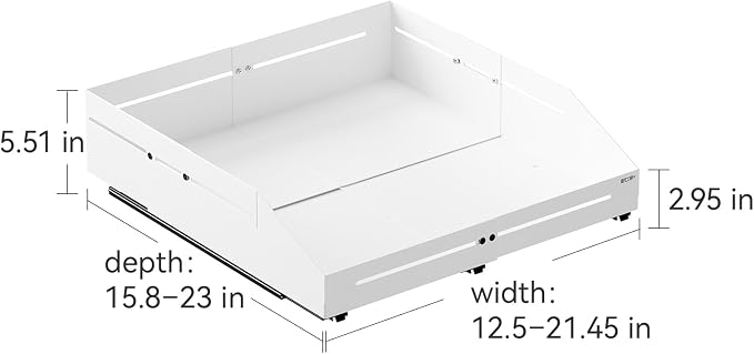 Cabinet Organizer - Zero-Drill Installation, 4-Way Expansion, Modern Design for Kitchen & Pantry Depth (15.8"-23") & Width (12.5"-21.45")
