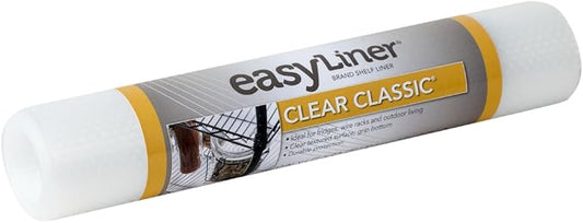 Duck EasyLiner Clear Classic Shelf Liner - Durable Non Adhesive Fridge Liner - Easy to Install & Clean - Kitchen Liner Mat for Fridge Shelves - Food Safe Removable Shelf Liner - 12in. x 6ft. - Clear