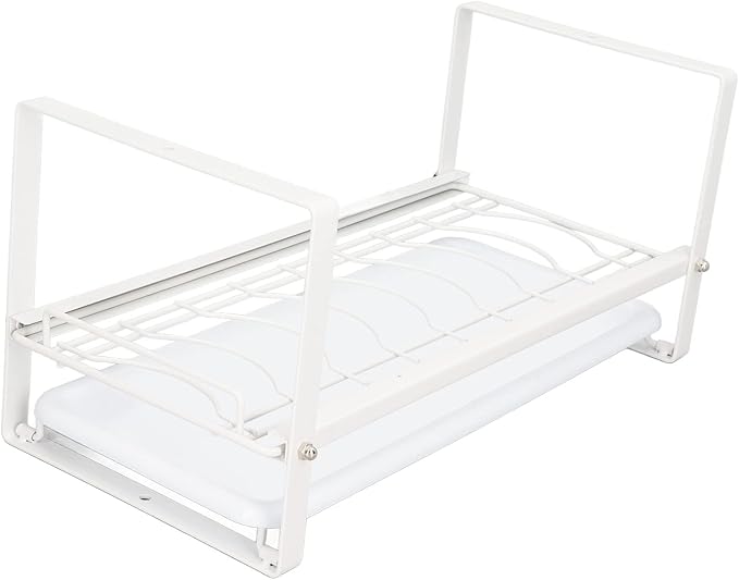 Kitchen Cabinet Storage Shelf Rack Durable Organization for Home (White)