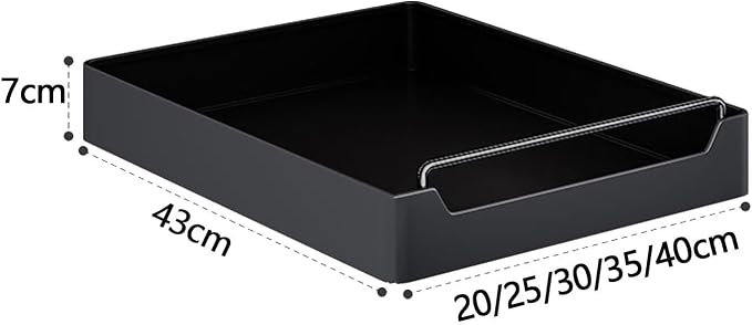 Expandable Pull-Out Cabinet Organizer, Stainless Steel Slide-Out Drawers for Kitchen, Bathroom, Pantry, and Office, No Drilling Required, Adjustable Storage Shelves(43 * 20 * 7cm)