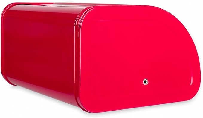 X458 Metal Bread Box/Bin/kitchen Storage Containers with Roll Top Lid (red)