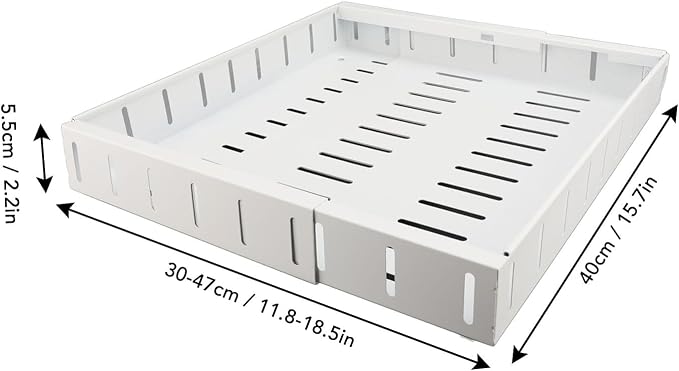 Focket Expandable Pull Out Drawers For Cabinets, Heavy Duty Slide Out No Drill Adjustable Drawers With Adhesive Tape And Dividers For Kitchen Pantry Bathroom Storage