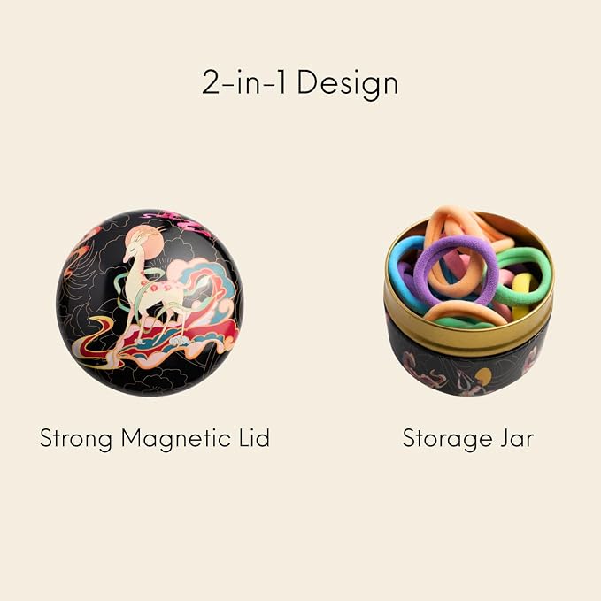 Magnetic Bobby Pin Holder, 2-in-1 Design Bobby Pins Collector and Storage, Hair Accessories Organizer, Magnetic Paper Clip Holder, Black