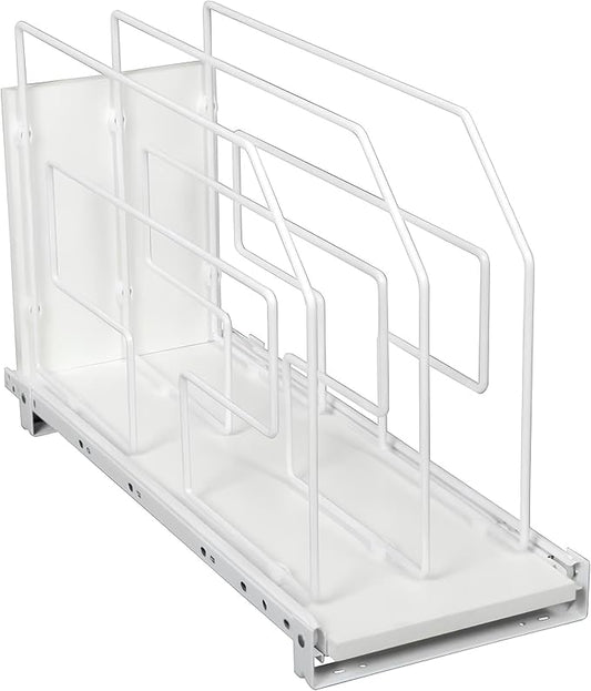 Knape & Vogt TDRO9-W 9 in. Roll Out Tray Divider Cabinet Organizer, White