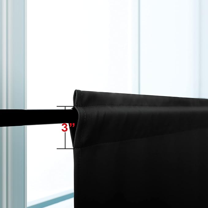 KOUFALL 36 Inch Curtains Length for Kitchen,2 Panels Set Blackout Dark Black Out Curtains for Bedroom Windows Short 36 Inch Long