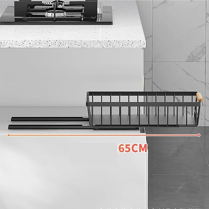 Pull Out Cabinet Organizer, Heavy Duty Slide Out Drawer, No Drill Pull Out Drawers, Multifunctional Pantry Shelves Under Sink Storage Kitchen Drawer for Bathroom Pantry