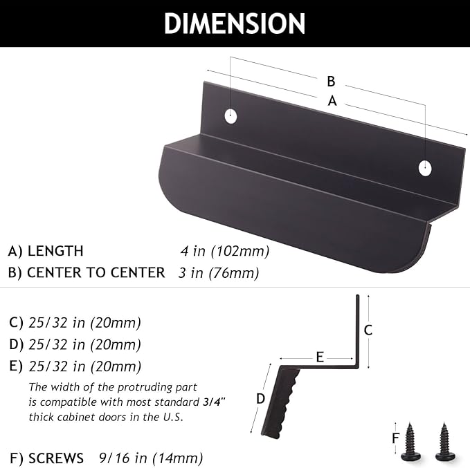 RVPEKUPE 2-Pack Under Cabinet Foot Pull with Adhesive and Screws, Hands Free Toe Foot Pull Opener for Kitchen Trash Cabinet Drawer, 4 Inch (Matte Black)