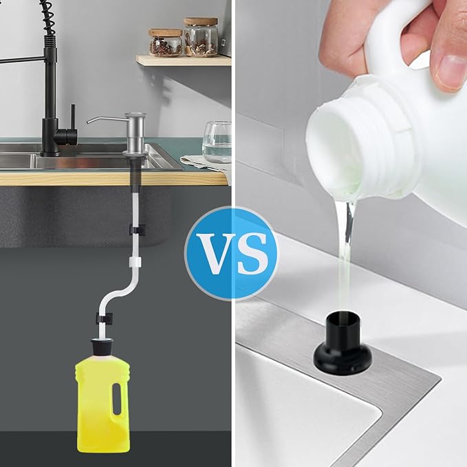 Sink Soap Dispenser Extension Tube kit with Upgraded Check Valve, 47”Silicone Tube, Prevent Backflow, Fit Most Soap Dispenser, No Need to Fill The Little Bottle Again （1 Pack）