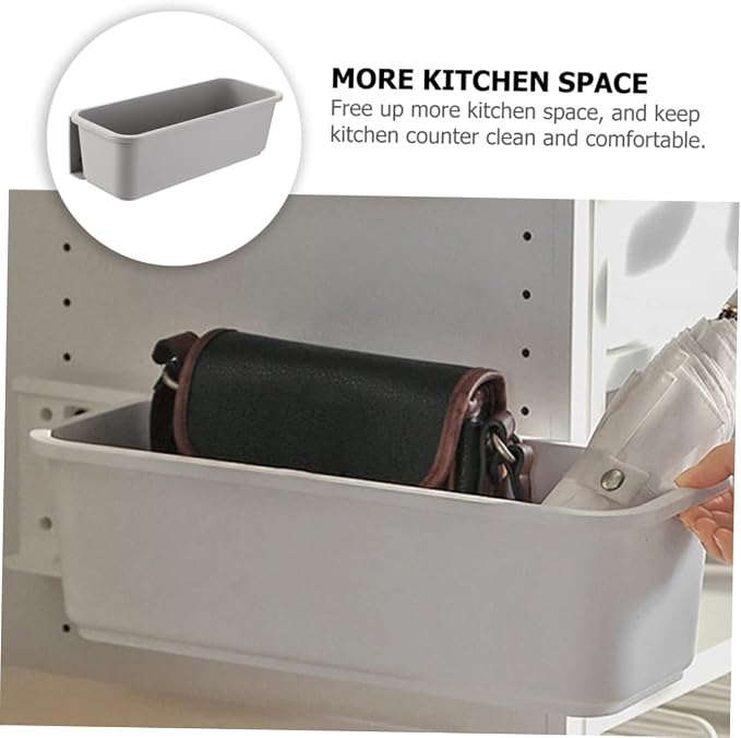 Wall-Mounted Knife Rack Storage Box Kitchen Under Shelf Organizer Pull-Out Drawer for Cabinets No-Drill Design Space-Saving Kitchen Accessories