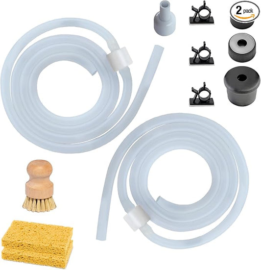 Sink Soap Dispenser Extension Tube kit with Upgraded Check Valve, 47”Silicone Tube, Prevent Backflow, Fit Most Soap Dispenser, No Need to Fill The Little Bottle Again （2 Pack）