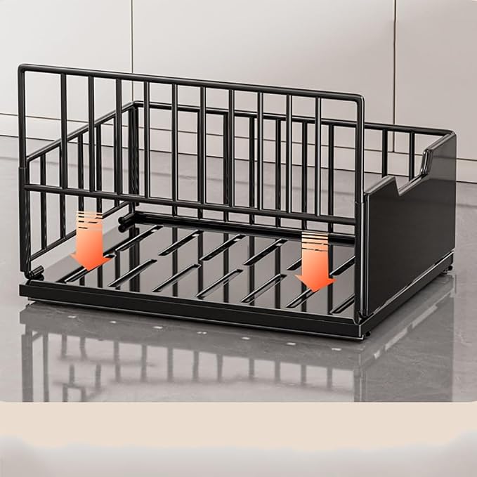 IDEALHOUSE Pull Out Cabinet Organizer, No Drill Slide Out Drawers Pull Out Home Organizers, Metal Pantry Pull Out Shelves for Kitchen Cabinets,Height 4.3 inches